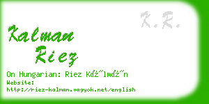 kalman riez business card